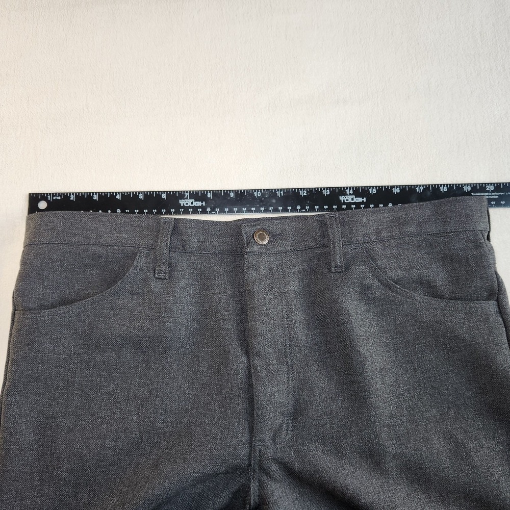 WRANGLER Wrancher Pants Mens 38x29 Heather Gray Polyester 82HK Rockabilly - Picture 4 of 8